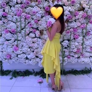 MILLY yellow asymmetrical gown